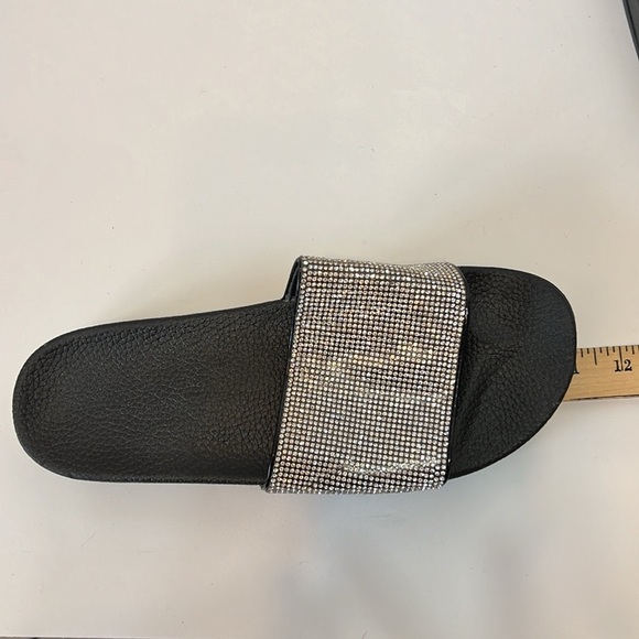 Bling Slides.  Silver/Black. Size US 11. EU 42 - Picture 6 of 7